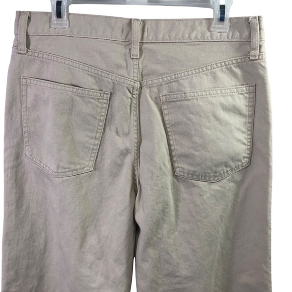 Uniqlo Wide High Waist Straight Jeans Women Sz 29X31 Loose Beige Preppy Casual - Picture 5 of 8